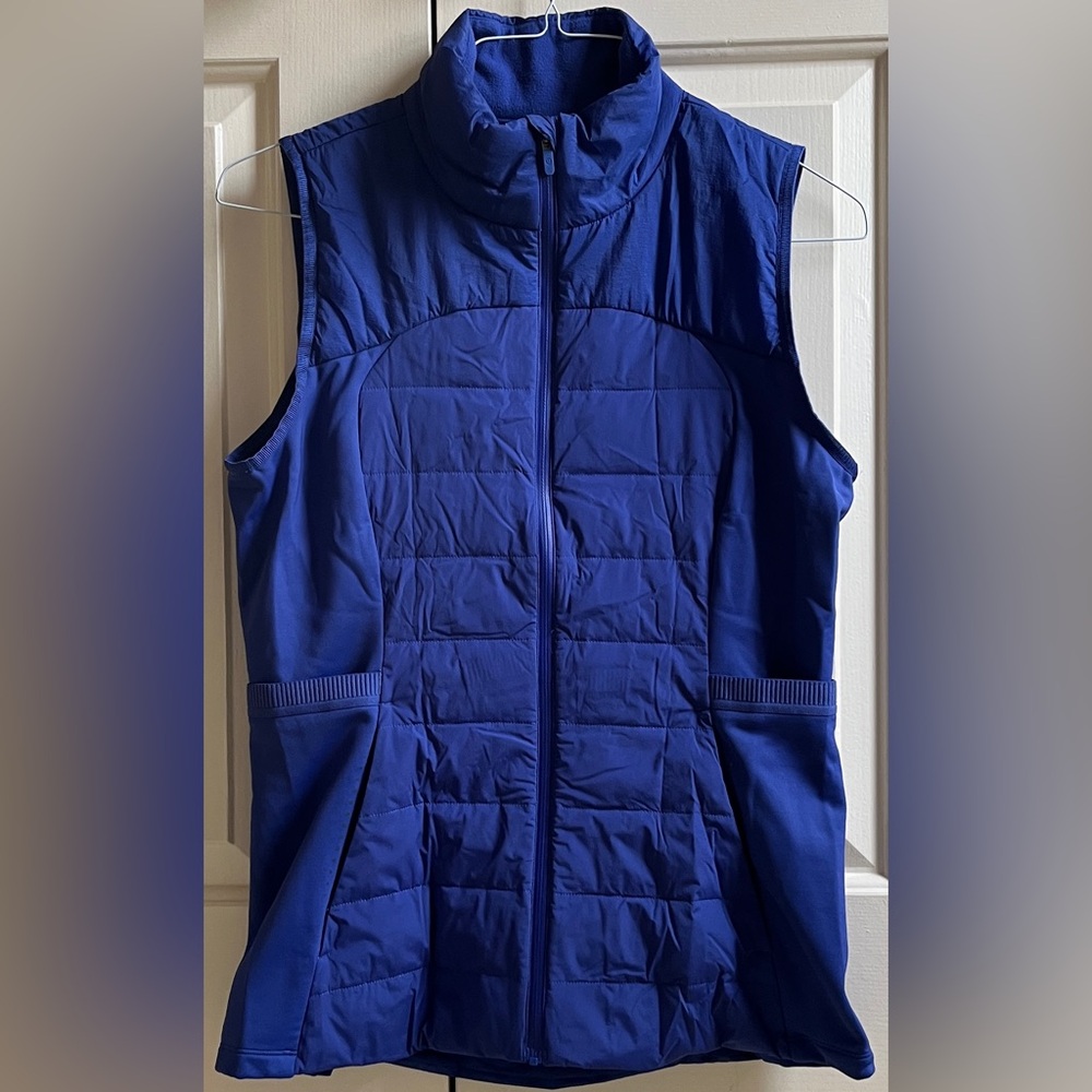 🍒LULULEMON DOWN FOR IT ALL VEST sz 10 PSYCHIC BLUE 700-Fill Amethyst Jacket